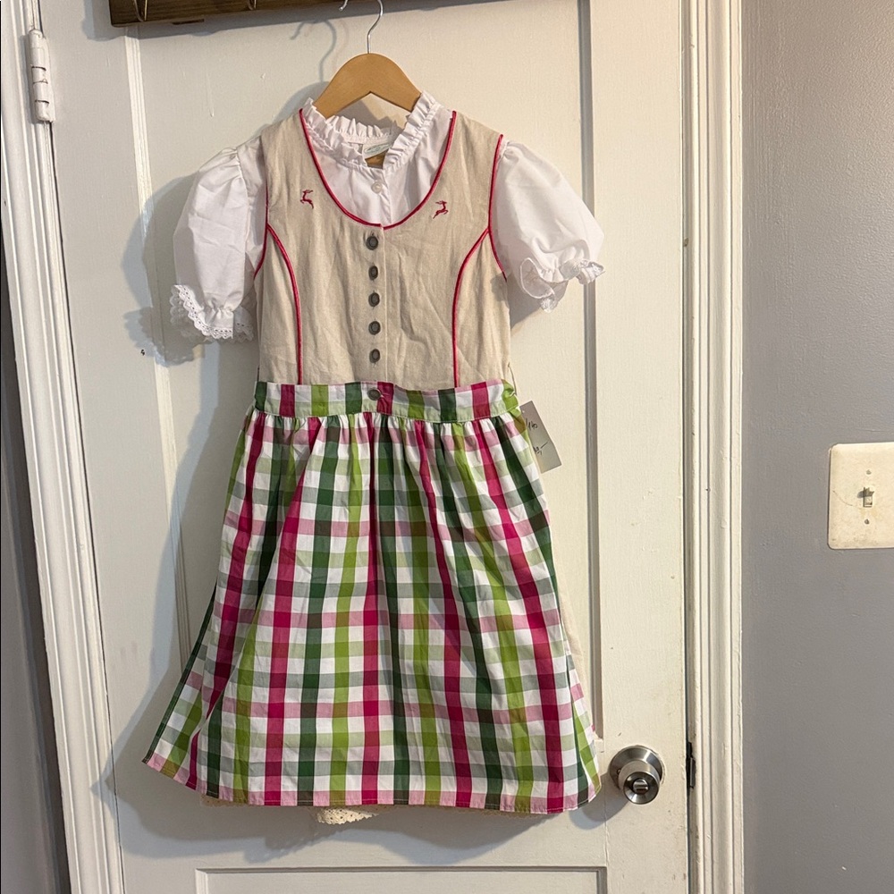 Colorful Plaid Kids Costume Dress